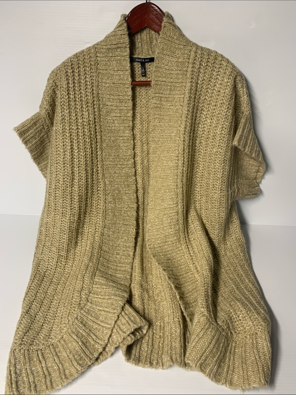 Mac & Jac Oatmeal Color Ribbed Open-Front Cardigan